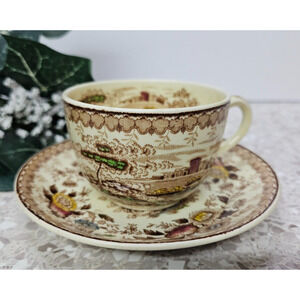 Vintage Ridgway English Staffordshire Woodland Cup and Saucer